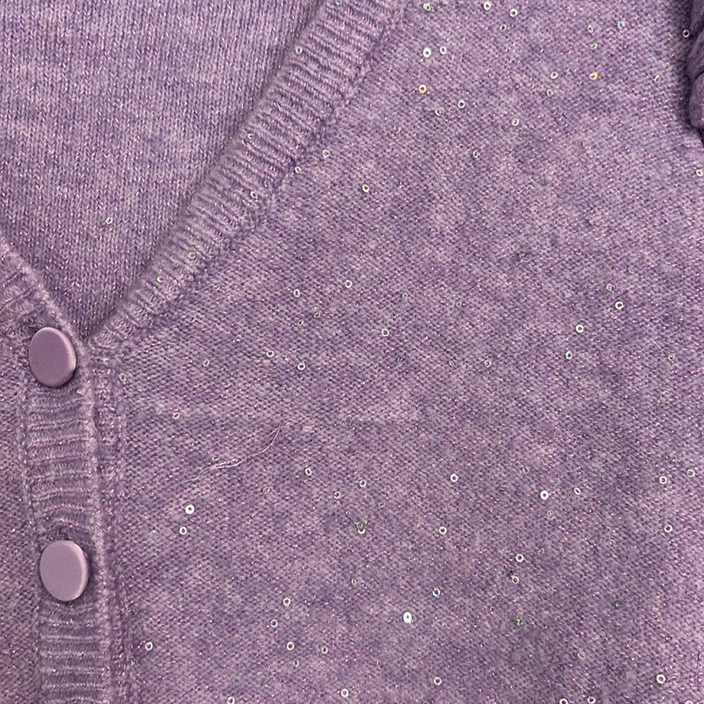 Purple Sweater with Ruffle Details - Picture 3 of 6